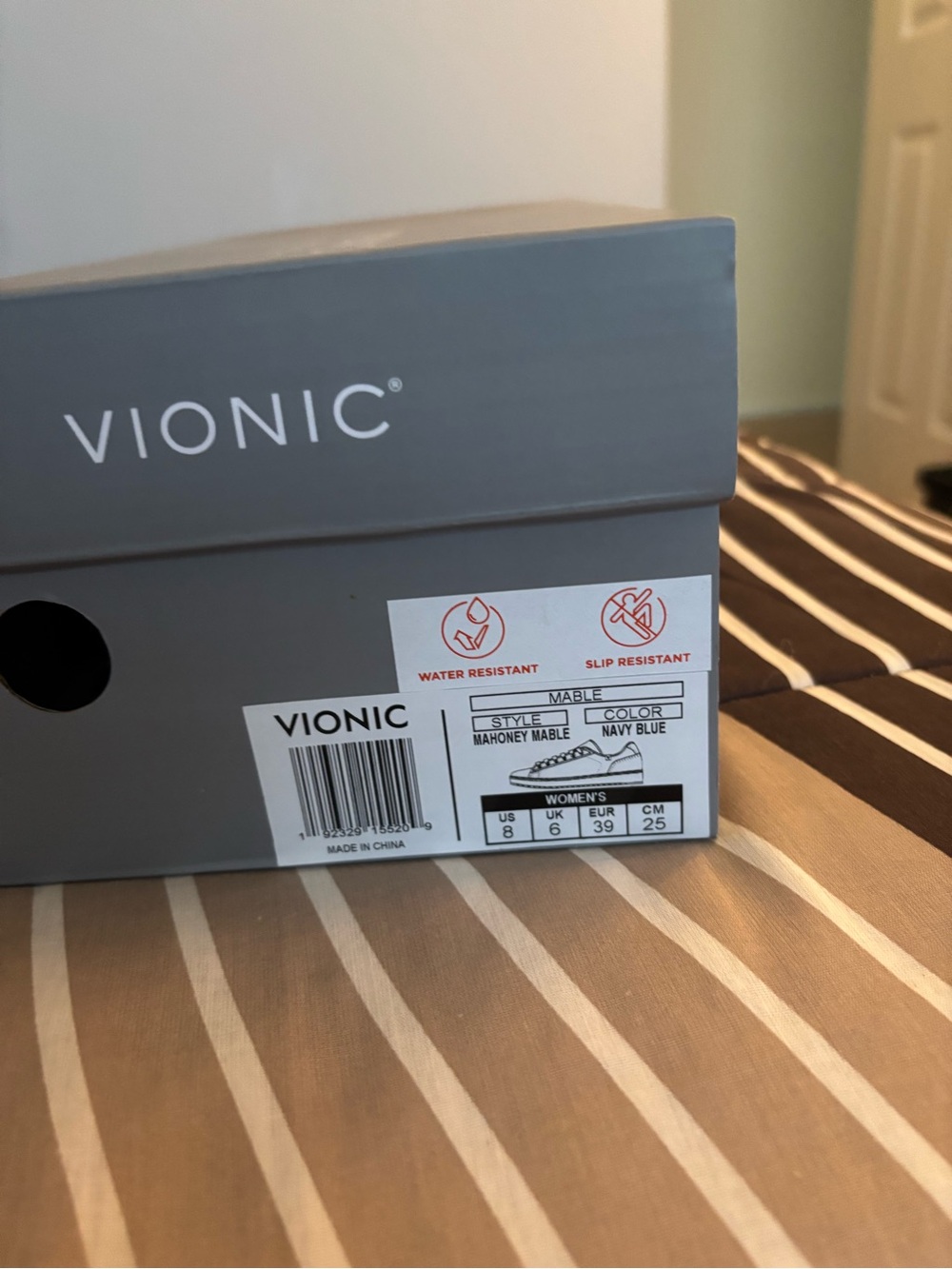 Vionic Navy Blue with light blue Trim and Laces Leather Sneakers Size 8 - Picture 5 of 5